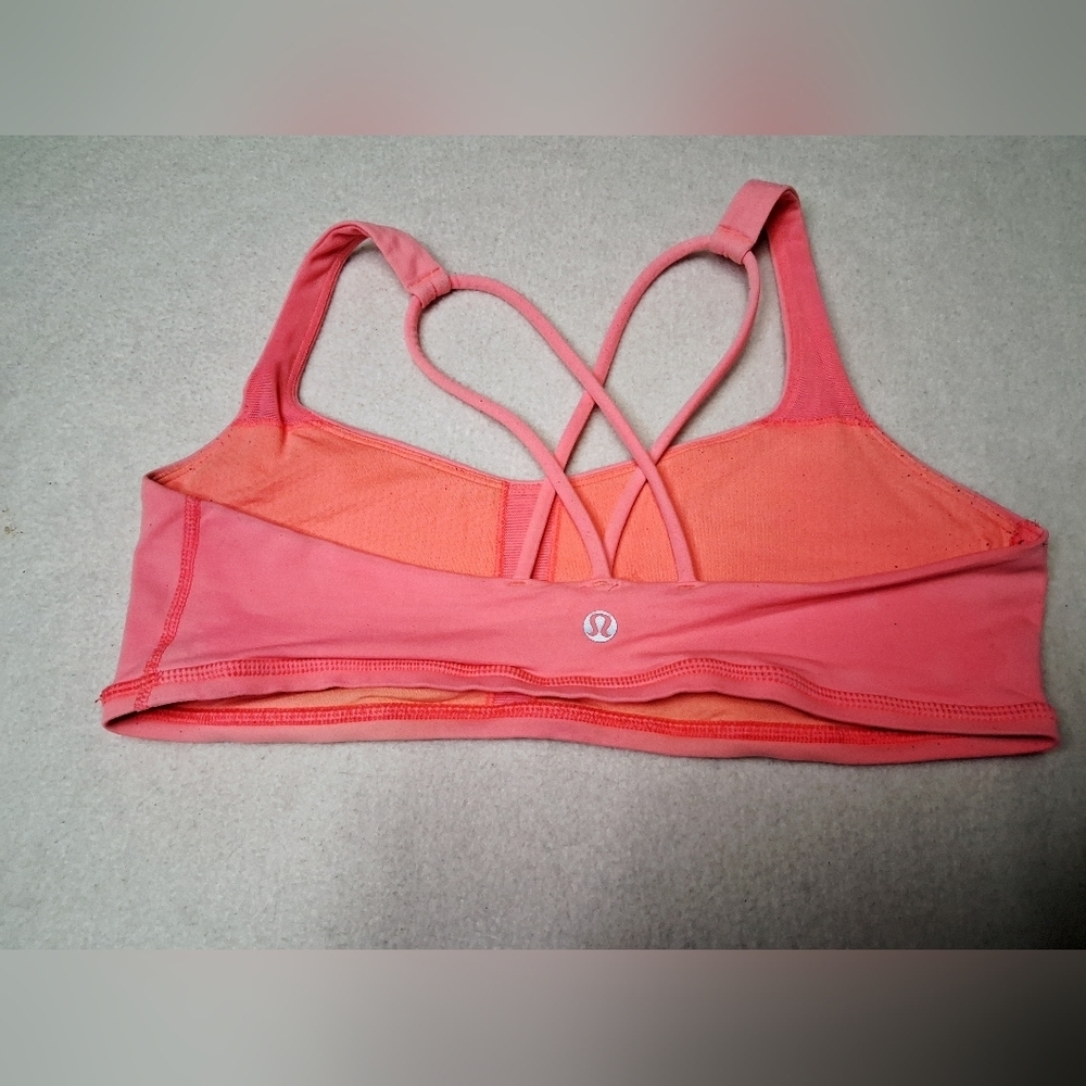 4/20$ ➡️ lululemon athletica Coral Pink Crossback Sports Bra - Picture 2 of 3